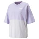 Power Women's Colourblock T-Shirt in Vivid Violet, Size Medium by Puma