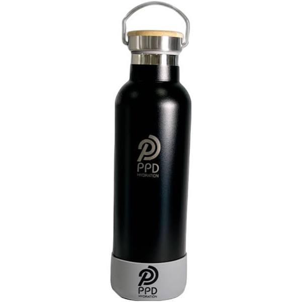 PPD Hydration Hydrtion 750ml Black Originl Water Bottle w/ Grey Bumper Protector