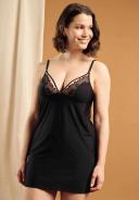 Précieuse Plus Size Short Chemise Nightie, Black / L by Sans Complexe