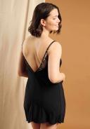 Précieuse Plus Size Short Chemise Nightie, Black / L by Sans Complexe