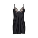Précieuse Plus Size Short Chemise Nightie, Black / L by Sans Complexe