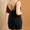 Précieuse Plus Size Short Chemise Nightie, Black / L by Sans Complexe