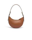 Prada Arqué Leather Shoulder Bag, Women, Cognac