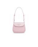 Prada Cleo Brushed Leather Mini Bag, Women, Alabaster Pink