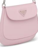 Prada Cleo Brushed Leather Mini Bag, Women, Alabaster Pink