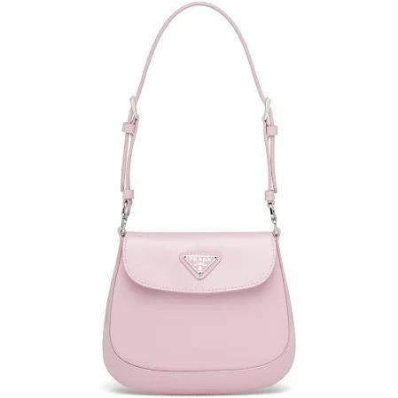Prada Cleo Brushed Leather Mini Bag, Women, Alabaster Pink