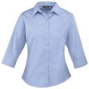Premier 3/4 Sleeve Poplin Blouse / Plain Work Shirt Black 8