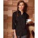 Premier 3/4 Sleeve Poplin Blouse / Plain Work Shirt Black 8