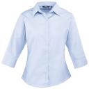 Premier 3/4 Sleeve Poplin Blouse / Plain Work Shirt Light Blue 10