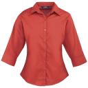 Premier 3/4 Sleeve Poplin Blouse / Plain Work Shirt Mid Blue 20