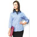 Premier 3/4 Sleeve Poplin Blouse / Plain Work Shirt Mid Blue 20
