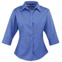 Premier 3/4 Sleeve Poplin Blouse / Plain Work Shirt Royal 12