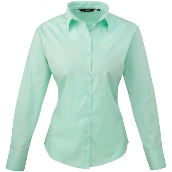 Premier 3/4 Sleeve Poplin Blouse / Plain Work Shirt Royal 12