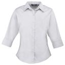 Premier 3/4 Sleeve Poplin Blouse / Plain Work Shirt Silver 12