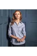 Premier 3/4 Sleeve Poplin Blouse / Plain Work Shirt Silver 12