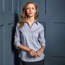 Premier 3/4 Sleeve Poplin Blouse / Plain Work Shirt Silver 14