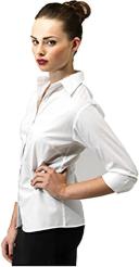 Premier 3/4 Sleeve Poplin Blouse / Plain Work Shirt White 10