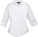 Premier 3/4 Sleeve Poplin Blouse / Plain Work Shirt White 10