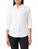 Premier 3/4 Sleeve Poplin Blouse / Plain Work Shirt White 20