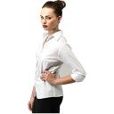 Premier 3/4 Sleeve Poplin Blouse / Plain Work Shirt White 22