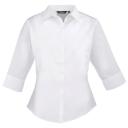 Premier 3/4 Sleeve Poplin Blouse / Plain Work Shirt White 22