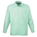 Premier Mens Long Sleeve Formal Plain Work Poplin Shirt Aqua 16.5
