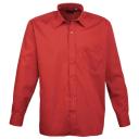 Premier Mens Long Sleeve Formal Plain Work Poplin Shirt Aqua 16.5