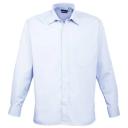 Premier Mens Long Sleeve Formal Plain Work Poplin Shirt Aubergine 18