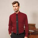 Premier Mens Long Sleeve Formal Plain Work Poplin Shirt Burgundy 18.5