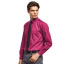 Premier Mens Long Sleeve Formal Plain Work Poplin Shirt Hot Pink 16.5