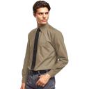 Premier Mens Long Sleeve Formal Plain Work Poplin Shirt Khaki 16
