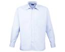 Premier Mens Long Sleeve Formal Plain Work Poplin Shirt Light Blue 15.5