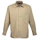 Premier Mens Long Sleeve Formal Plain Work Poplin Shirt Light Blue 16.5