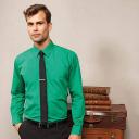 Premier Mens Long Sleeve Formal Plain Work Poplin Shirt Lime 17