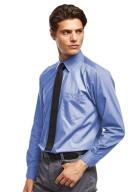 Premier Mens Long Sleeve Formal Plain Work Poplin Shirt Mid Blue Mens Shirt