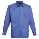 Premier Mens Long Sleeve Formal Plain Work Poplin Shirt Natural 14.5