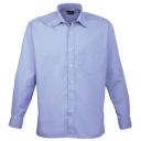 Premier Mens Long Sleeve Formal Plain Work Poplin Shirt Natural 14.5