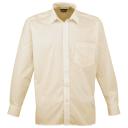 Premier Mens Long Sleeve Formal Plain Work Poplin Shirt Navy 18