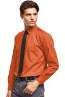 Premier Mens Long Sleeve Formal Plain Work Poplin Shirt Orange 15