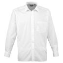 Premier Mens Long Sleeve Formal Plain Work Poplin Shirt Orange Mens Shirt