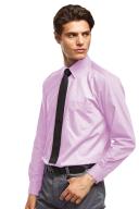 Premier Mens Long Sleeve Formal Plain Work Poplin Shirt Pink 17