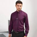 Premier Mens Long Sleeve Formal Plain Work Poplin Shirt Purple 18.5