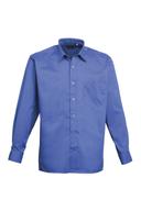 Premier Mens Long Sleeve Formal Plain Work Poplin Shirt Royal 18