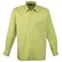 Premier Mens Long Sleeve Formal Plain Work Poplin Shirt White 19