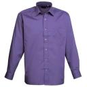 Premier Mens Long Sleeve Formal Plain Work Poplin Shirt White 19