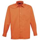 Premier Mens Long Sleeve Formal Plain Work Poplin Shirt White 22