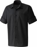 Premier Mens “Roll Sleeve” Poplin Plain Work Shirt Black L