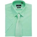 Premier Mens Short Sleeve Formal Poplin Plain Work Shirt Aqua 14.5