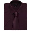 Premier Mens Short Sleeve Formal Poplin Plain Work Shirt Aubergine 15