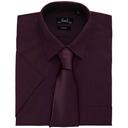 Premier Mens Short Sleeve Formal Poplin Plain Work Shirt Aubergine 15